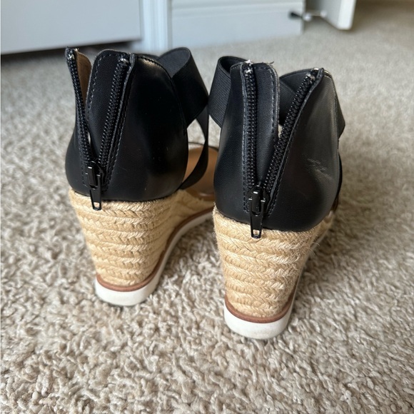 Joie Stylish Black Wedge Sandals - Picture 3 of 9